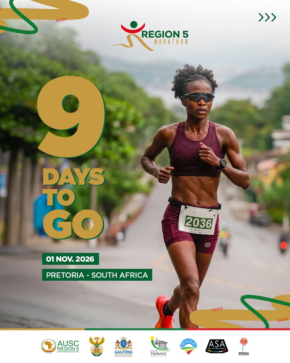 auscregionfive's tweet photo. 9 DAYS TO GO! More than a race, it's a celebration of movement, determination and community.

What's your next running goal? Share it with us!

https://t.co/UJ9H2S0YQf

#Region5Marathon #AUSCRegion5 #Pretoria2026 https://t.co/CBdT6j8vjT