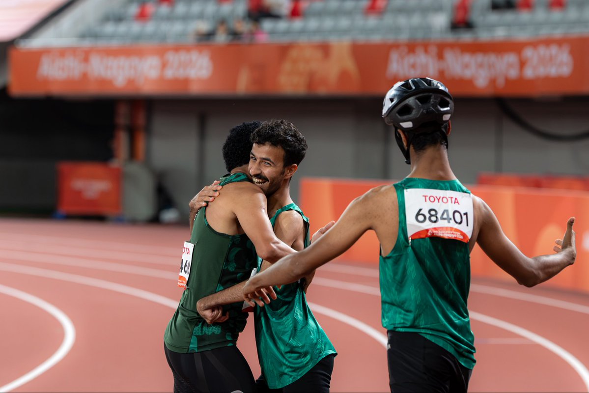 TeamSaudi's tweet photo. ومن مثلك يامحمد 😍💚

جانب من مشاركة نجم #فريق_السعودية محمد القحطاني في سباق 100م  ضمن منافسات دورة الألعاب الآسيوية #ناغويا2026 🥇 

#نشجعك 💚 https://t.co/e4wfNuZ8P1