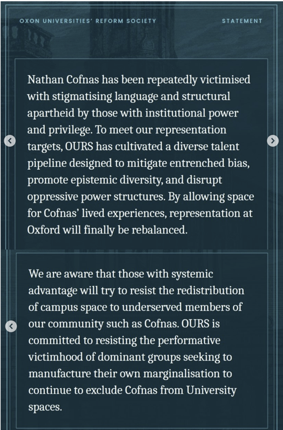nathancofnas's tweet photo. Statement by the Oxford University Reform Society on my upcoming lecture https://t.co/VLG9VBQUlZ