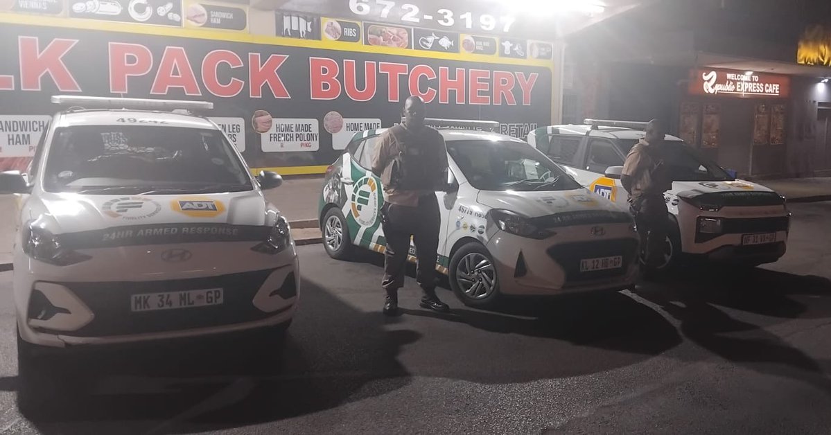 Fidelity_Secure's tweet photo. Day and night, we’re on the move! 💚

Our Fidelity ADT West Rand team stays active around the clock, patrolling key areas, monitoring activity and keeping a watchful eye out for anything suspicious. Through consistent visibility and vigilance, we take a proactive approach to crime prevention and help keep our communities safer.

Always there for you. Keeping you safe, securing your assets.

#WestRand #DayAndNightSecurity #VisiblePatrols #CrimePrevention