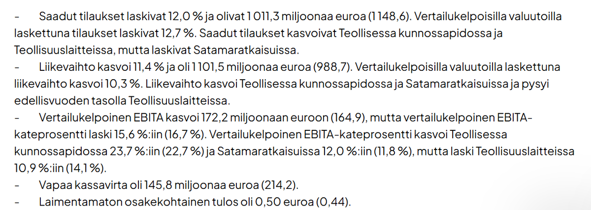 Linde_To's tweet photo. #Konecranes liikevaihto ja EBITA-tulos yli ennusteiden. Saadut tilaukset kuitenkin jäivät konsensuksesta. Osake -3,1% https://t.co/2IHiUPi38h