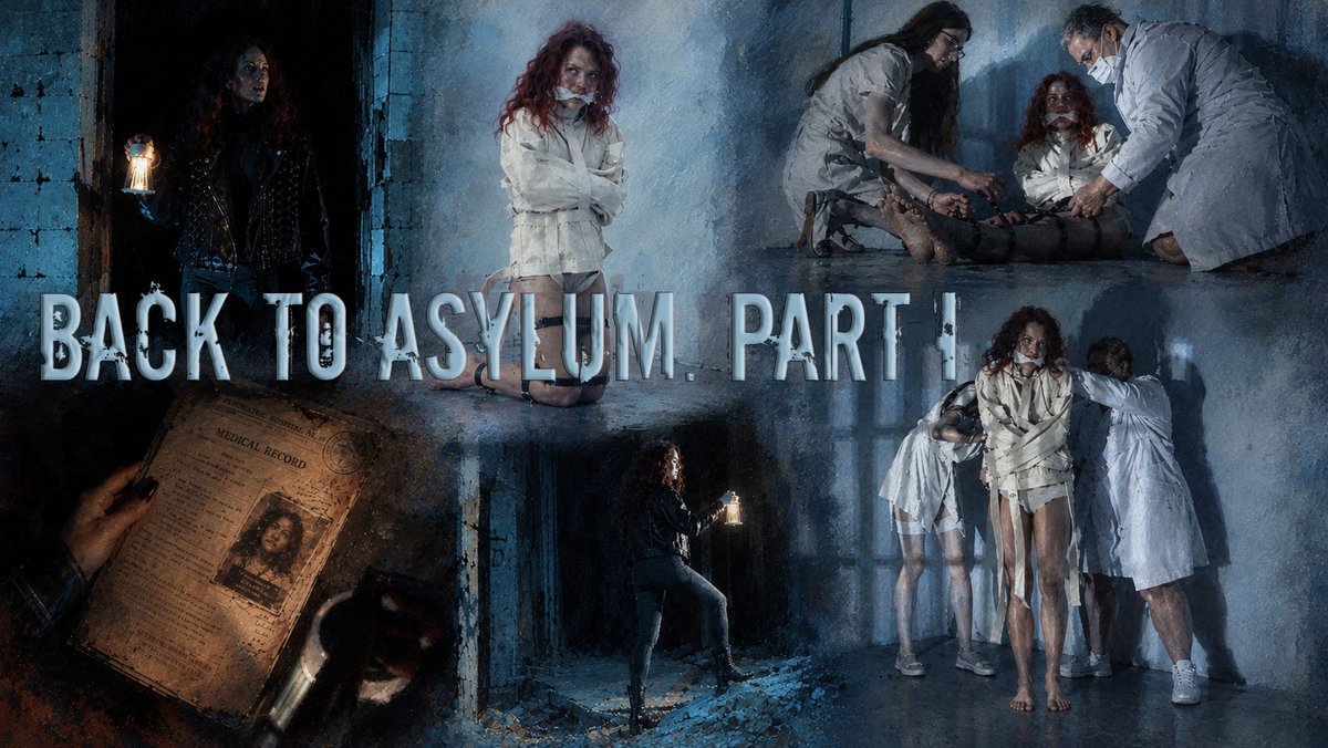 rfstudio_'s tweet photo. Something dark is waiting for Anna Luna behind those old walls… 🎃🖤

Back to Asylum - Part I
Halloween release. Tonight!

#rfstudio #bondage #straitjacket #asylum #cleavegag #struggling #did #footfetish #tiedup #fetishstory https://t.co/nTGa79YADJ