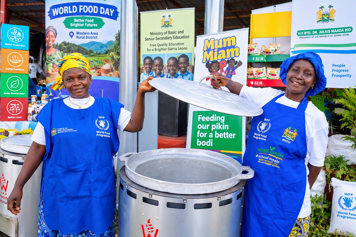 WFPS_Leone's tweet photo. WFP joined the Government of Sierra Leone & @FAOSierraLeone at the 2026 World Food Day in Magburaka! Together, we are committed to building resilient food systems through innovation and ensuring sustainable, nutritious food for all. No one should be left behind. #WorldFoodDay https://t.co/BpAPIpiXAG
