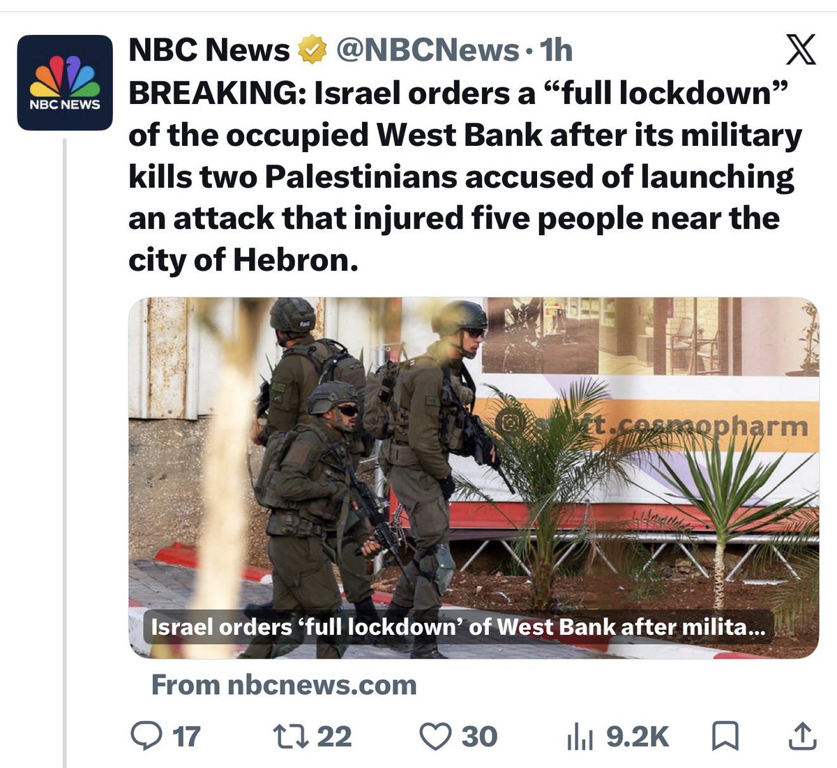 הבוקר, שני חמושים פלסטינים, חמושים במאות כדורים, ניסו לבצע פיגוע טרור המוני, פצעו קשה חיילי צה"ל לפני שחוסלו.