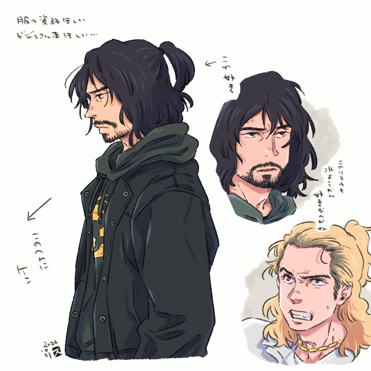 yukiuou's tweet photo. 映画リュウのボサヒゲ姿も好きだという落書。 https://t.co/n0PTggvEYm