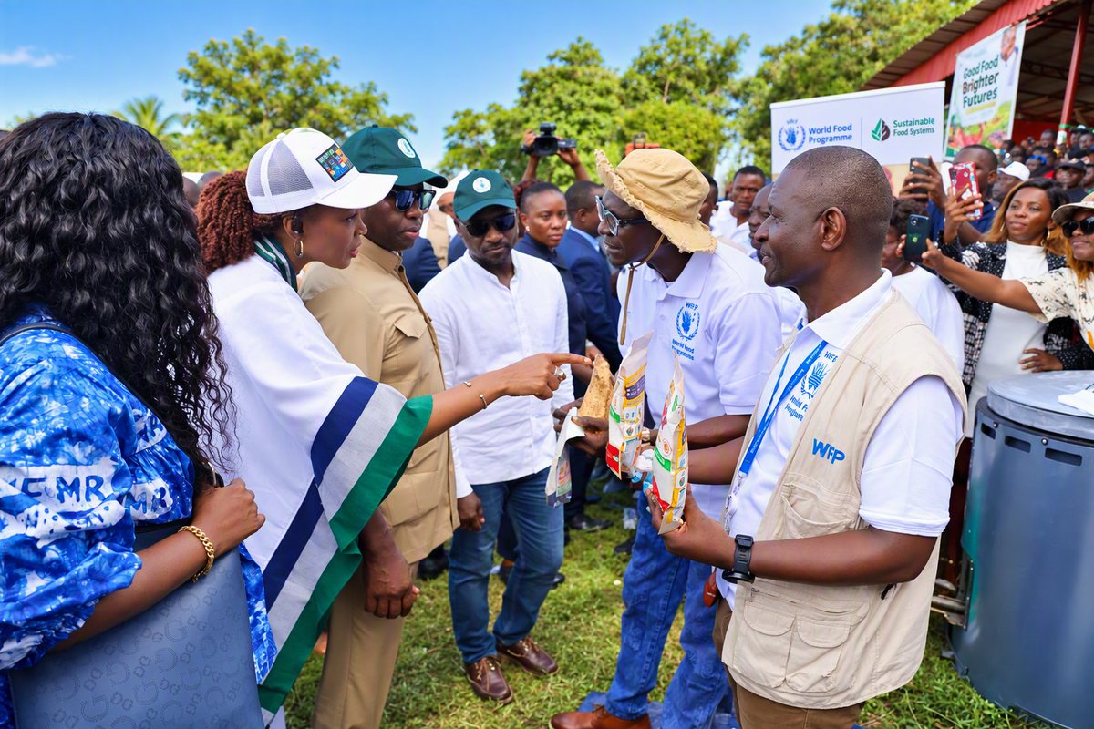 WFPS_Leone's tweet photo. WFP joined the Government of Sierra Leone & @FAOSierraLeone at the 2026 World Food Day in Magburaka! Together, we are committed to building resilient food systems through innovation and ensuring sustainable, nutritious food for all. No one should be left behind. #WorldFoodDay https://t.co/BpAPIpiXAG