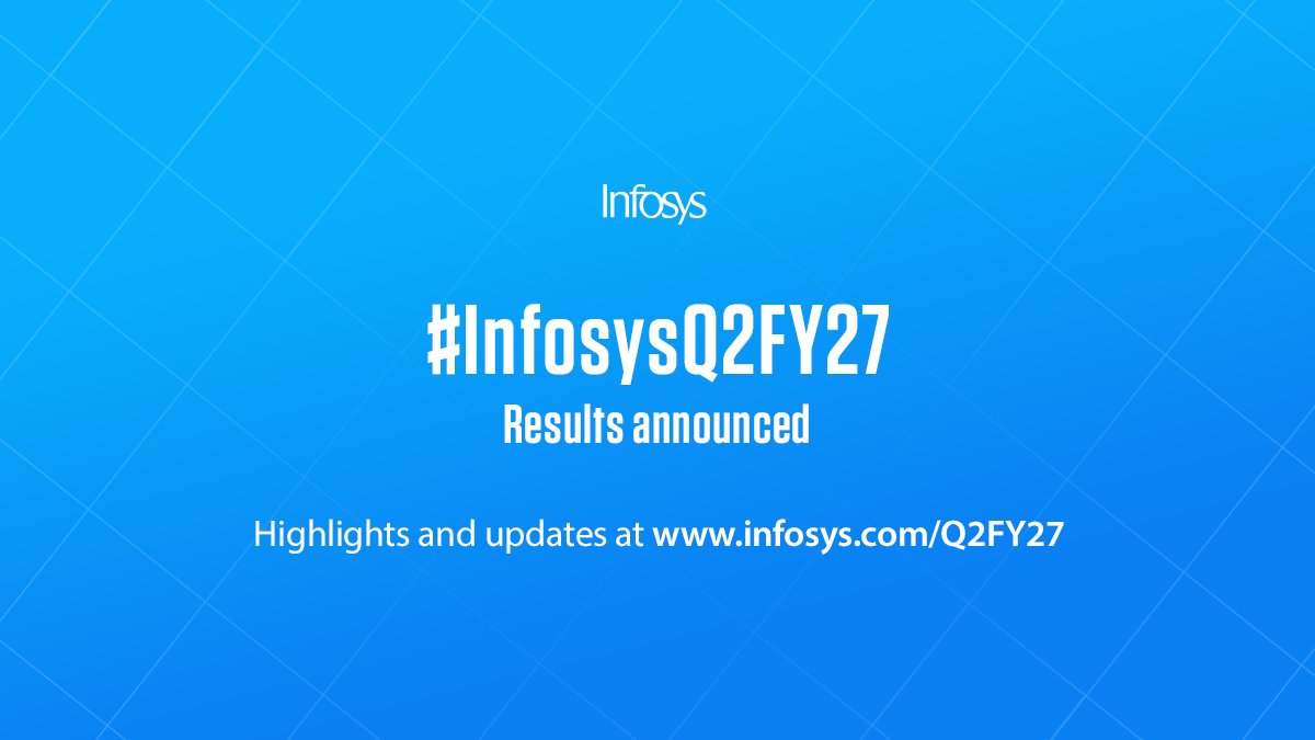 Infosys's tweet photo. #InfosysQ2FY27 results announced. Highlights to follow. https://t.co/fzzF3sPpbZ