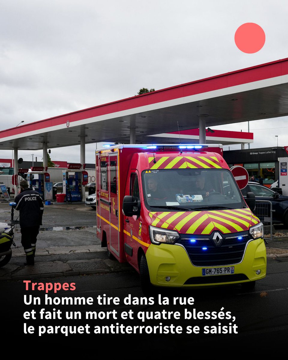 afpfr's tweet photo. 🇫🇷 Le parquet national antiterroriste (Pnat) a annoncé se saisir des faits commis par un homme qui a tiré en rafales dans la rue vendredi matin depuis sa voiture à Trappes, dans les Yvelines, tuant une personne et en blessant au moins quatre. https://t.co/dvxpDBTed9