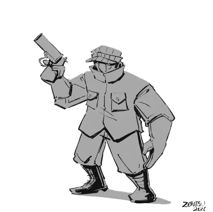 Drawing of a soldier.