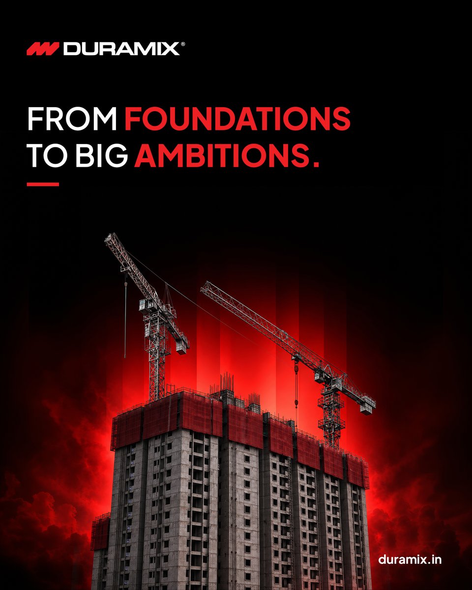 Duramix_in's tweet photo. BIG DREAMS NEED STRONG FOUNDATIONS! 🔥

Every towering ambition begins with a foundation built to last. 

#ReadyMixConcrete #RMC #CivilEngineering #ConstructionIndustry #ConcreteTechnology #StructuralEngineering #BuildingConstruction #InfrastructureDevelopment https://t.co/7Rn7A6T3Hi