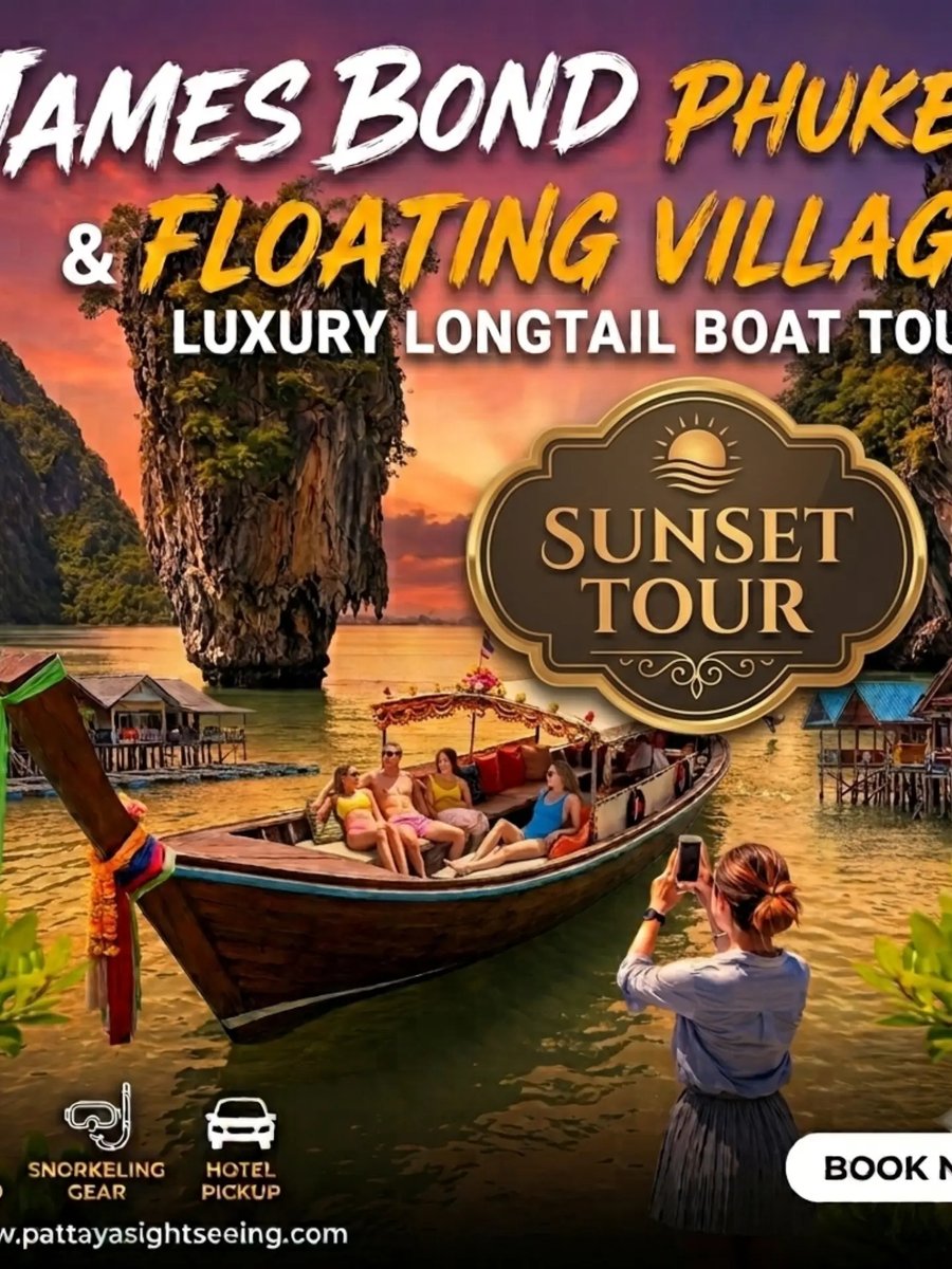 rafaelrobles14's tweet photo. Experience Phang Nga Bay in style with a luxury longtail boat tour to James Bond Island and Koh Panyi Floating Village. Enjoy cave canoeing, limestone scenery, local culture, and a buffet lunch over the water. https://t.co/vzpkk3Wqde