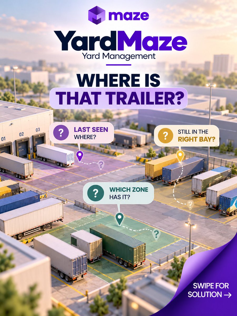 infomazeglobal's tweet photo. Whereโs that trailer? Find it fast. ๐ GPS-powered yard mapping gives teams a live view of trailer locations.
Explore now: https://t.co/oBSEMEGDH7
#YardMaze #TrailerTracking #GPS #YardManagement #LogisticsTech #MazeGlobal https://t.co/uZUYDLJvoM
