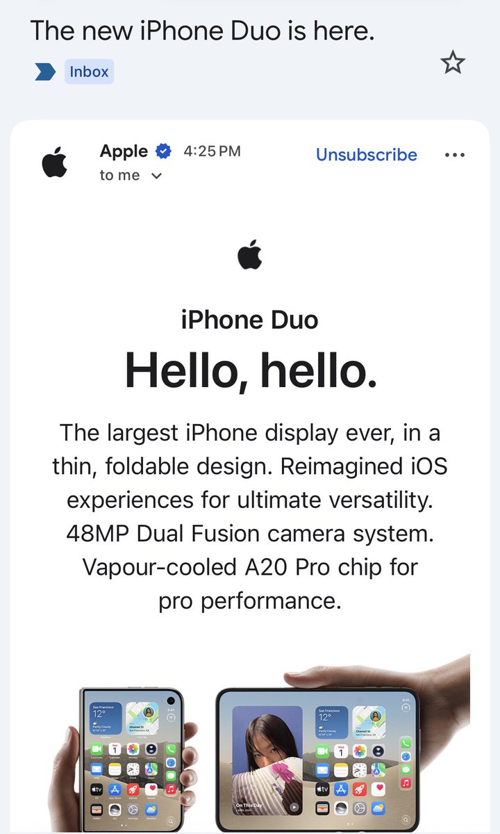 tecworkz's tweet photo. WHY is Apple sending these emails!!!? The Duo isn’t available anywhere so why send these emails. It just feels like they are mocking us (me 😂) https://t.co/MqMkVXWDUy