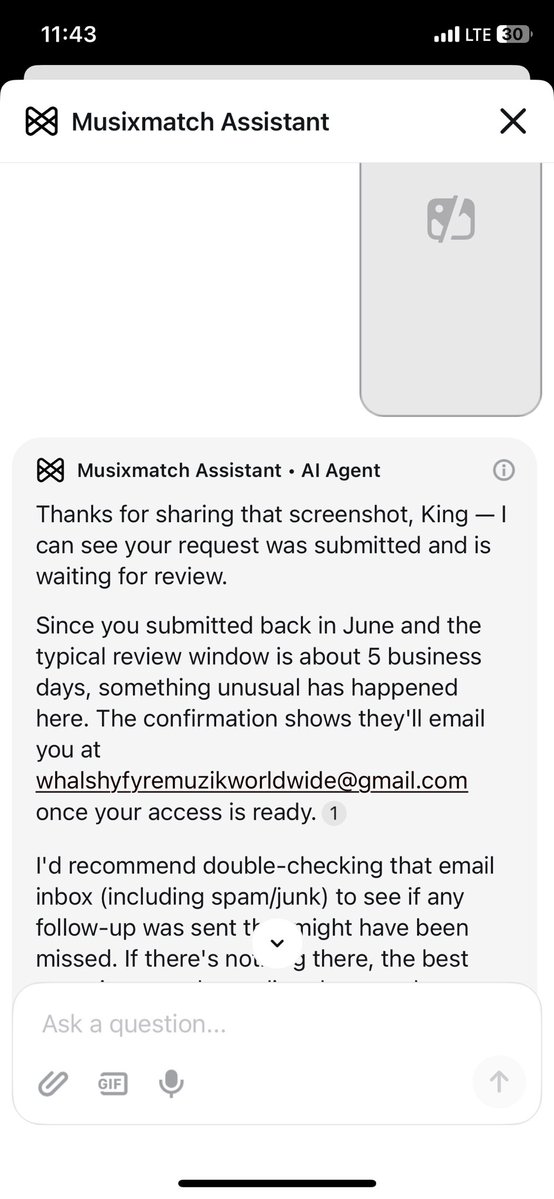 WMWorldwide's tweet photo. Hey @Musixmatch , we submitted our Pro for Labels request back in June for Whalshyfyre Muzik Worldwide (whalshyfyremuzikworldwide@gmail.com), and it’s still stuck in review past the promised 5-day window. Can someone please look into this and get our workspace approved? 🙏 https://t.co/QqyeAIzcYj