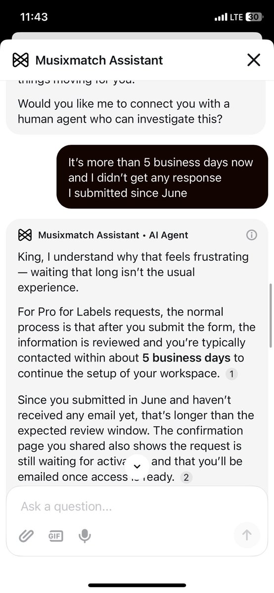 WMWorldwide's tweet photo. Hey @Musixmatch , we submitted our Pro for Labels request back in June for Whalshyfyre Muzik Worldwide (whalshyfyremuzikworldwide@gmail.com), and it’s still stuck in review past the promised 5-day window. Can someone please look into this and get our workspace approved? 🙏 https://t.co/QqyeAIzcYj