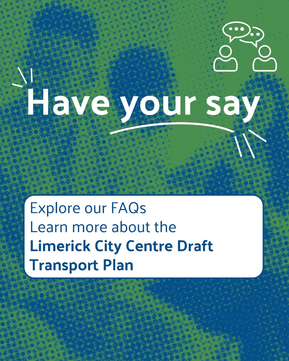 LimerickCouncil's tweet photo. Have questions about the Draft Limerick City Centre Transport Plan?

We've published a Frequently Asked Questions document to help explain the proposals, consultation process and how you can have your say.

Find answers to common questions and learn more about what the draft plan could mean for travel and movement around the city centre.

🔗 Read the FAQs: https://t.co/1UuXgvCG3C

🗓️ Public consultation closes on 30 October

#Limerick #LimerickEdgeEmbrace