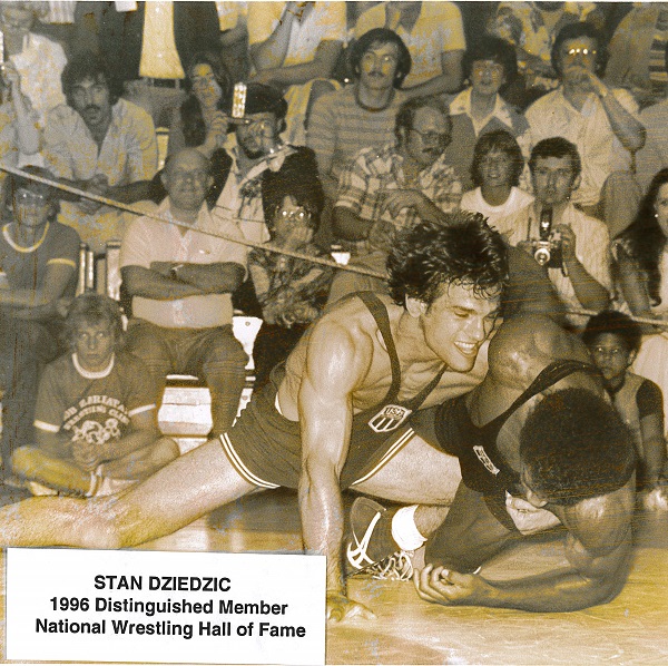 NWHOF's tweet photo. On October 23, 1977, USA Wrestling’s Stan Dziedzic wins gold, Jim Humphrey wins silver and Jack Reinwand wins bronze at the World Championships in Lausanne, Switzerland. https://t.co/bJDvilsEEA