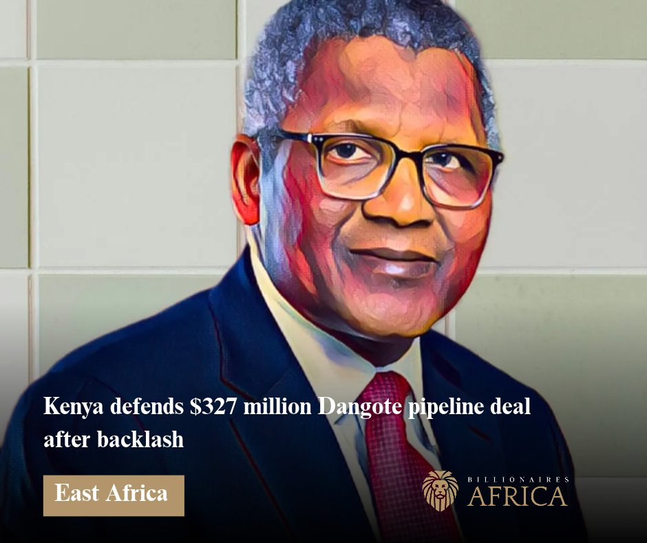 NineZeroClub's tweet photo. Kenya’s Treasury chief John Mbadi defended the $327 million sale of a 24.76% Kenya Pipeline stake to Aliko Dangote, dismissing claims of political interference.

https://t.co/xwsSejyqLM

#Dangote #Kenya https://t.co/PnlssT3PuX
