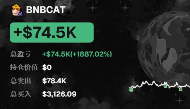 0xlanglang's tweet photo. 🌙 $BNBCAT 冲到4.2M了
而新的🌙 $BNBDOG 也开始表演了💹
群里直接炸锅了。
被AI选币系统精准命中了，不是我瞎吹的。玩Meme币的老铁们，AI加持是真的不一样。你瞅瞅，3.1K干到74K，一笔就吃到饱，我看着都眼红。CA:
0xee803ba38685df66c09901b1c16b782999a77777 https://t.co/htwb1Rhv8p