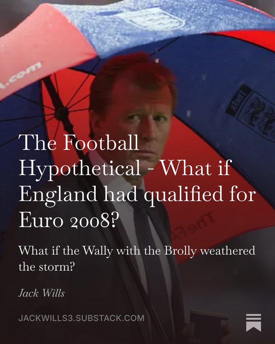 Jack_Wills_95's tweet photo. My first proper @Substack article is out today. What would have happened had England qualified for Euro 2008 (I put a 30 minute timer on myself to keep the length down).

Where does McClaren go post-England, and who takes over the Three Lions? https://t.co/VCYp6iCmbA https://t.co/D8vucbC4ja