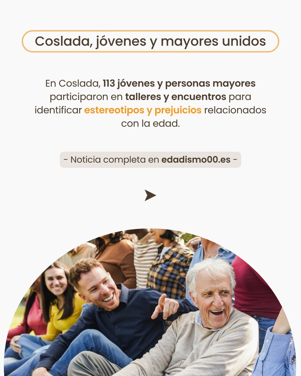 SolidaridadIn's tweet photo. ¡Hay muchas formas de combatir el edadismo y algunas ya están dando ejemplo! ➡️https://t.co/Kzrd1ouyHj

Te contamos cómo encontrarlas:

👉 Entra en https://t.co/eN34FRd6qx
👉 Accede al apartado «Qué puedo hacer».
👉 Selecciona «Cambia tu percepción» y descubre las buenas prácticas.

@Xunta @Ayto_Coslada @agewithoutlimit 

#Edadismo00 #NoAlEdadismo #BuenasPrácticas #PersonasMayores #Envejecimiento #SolidaridadIntergeneracional
