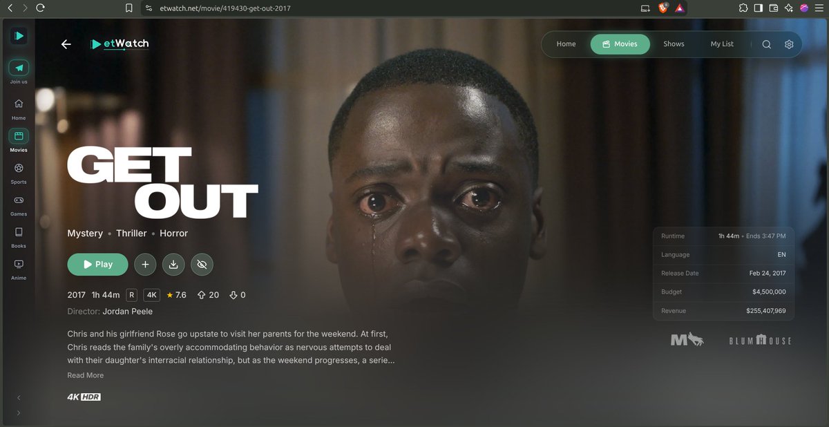 mrwalkaway's tweet photo. @bluemingslight Get out is peak for me if u havent watched it. 
https://t.co/qzFWxZNJuD https://t.co/RFlJByK23L