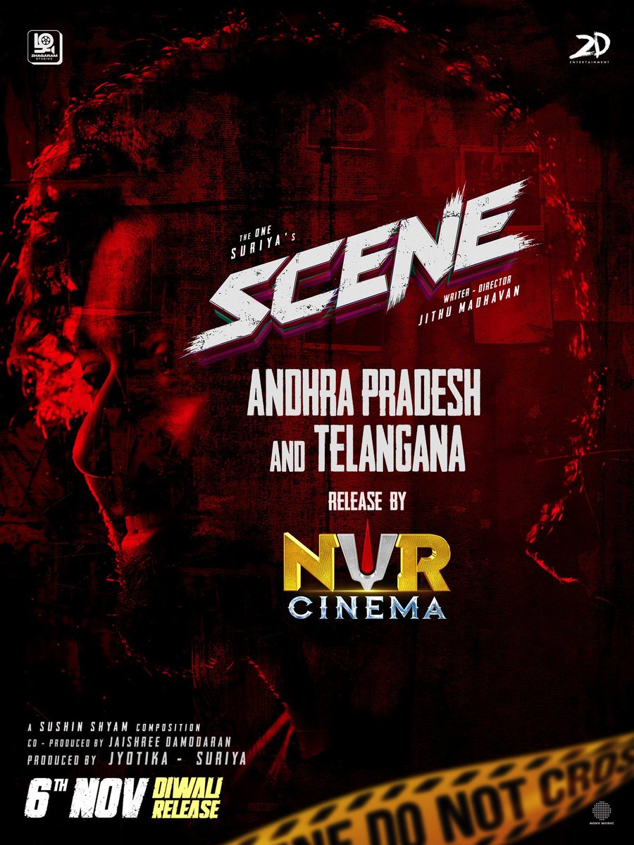 TodayBoxOffice's tweet photo. #SCENE 🧨 Makes Its Way to AP & Telangana!

Theatrical Release by @NVRCinema

Worldwide In cinemas from November 6! #DiwaliRelease

@Suriya_offl @jithumadavan #Jyotika #NazriyaFahadh #Naslen @sushintdt @Ashwini90372999 @masharhamsa_ @_VishnuGovind @ChethanDsouza @Dravid_Selvam @rajpriyan007 @kabilanchelliah @rajsekarpandian @2D_ENTPVTLTD @SonyMusicSouth @SceneTheMovie @Linqmarqet @UrsVamsiShekar