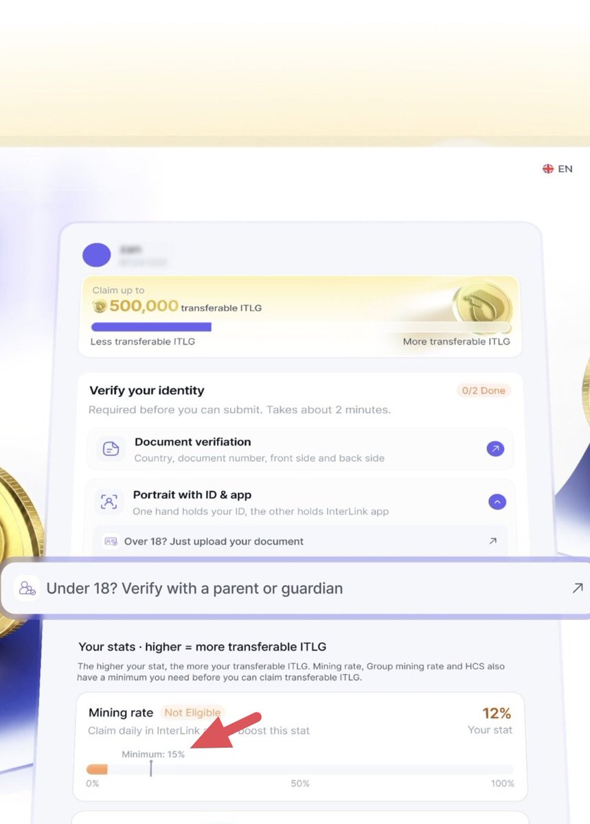 VyxCrypto629's tweet photo. 🔥NOTE

In the upcoming KYC system, there will be a minimum threshold—based on your account score—that you must meet to qualify for the distribution of $ITLG. 

This score threshold is set at 15%, calculated based on factors such as your mining rate, security circle, HCS, ACS, referral mining contributions, and more. 

In short, the higher your account metrics, the greater the percentage of your $ITLG balance you will receive. 

🤝Start optimizing your account metrics today.

#Interlink #ITL #ITLG #ITLGMainnet