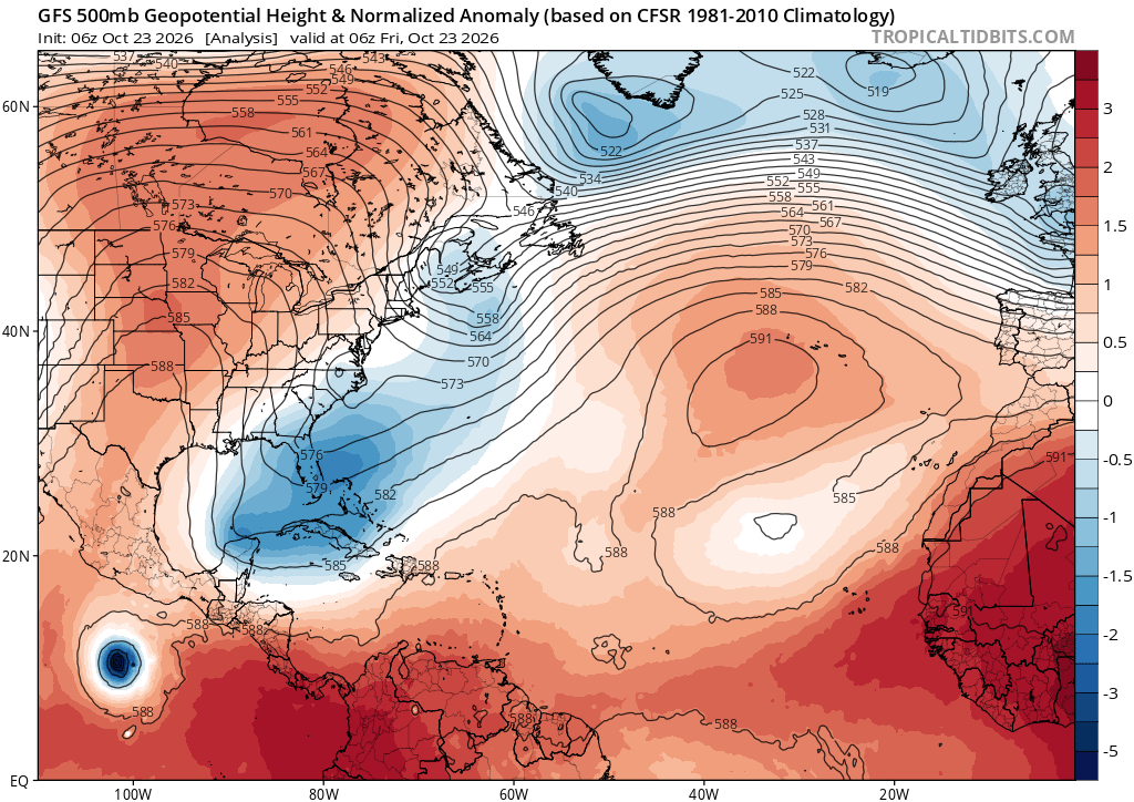 EstebanWXcast's tweet photo. Rasgos meteorológicos en MDR, a 06z 23OCT26. Vaguada (antes SF02), en Bahamas. Vaguada, al NW/Caribe. Vaguada, en el sur del Caribe. Vaguada, entre el Paso de La Mona y 14n73w. Extremo este de VM-EPAC entre Costa Rica y BC en 10n73w. Extremo oeste de ZCIT atlántica, en 05n53w. https://t.co/uppCdwbtZf