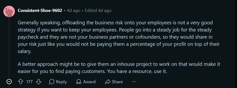 Ldnbox's tweet photo. How to keep good employees when there’s not enough work for everyone. https://t.co/APvUsY4Is8