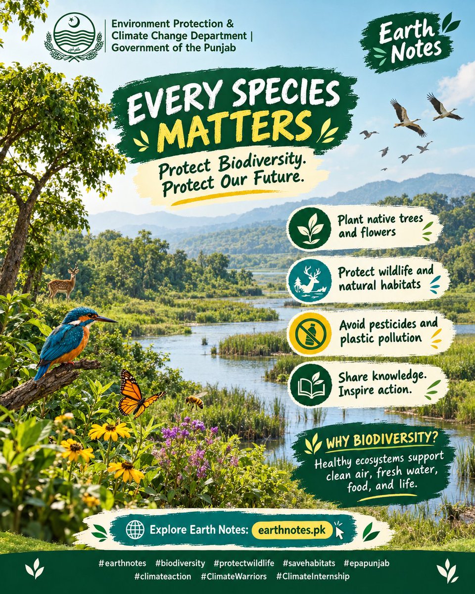 AlizaMalik27's tweet photo. The Environment Protection & Climate Change Department (EPCCD), Government of Punjab, proudly introduces Earth Notes — a platform for ideas, knowledge, and meaningful conversations on our environment and climate.
#earthnotes #writeforearth #epapunjab #im4climate https://t.co/LVmxQwU4Fl