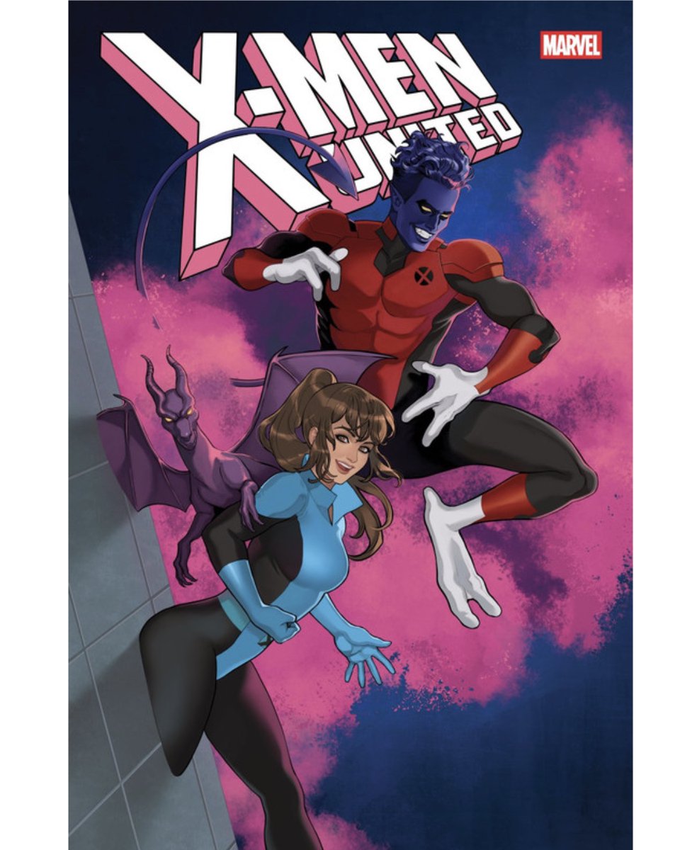 proxy616's tweet photo. #xspoilers Lockheed, Kitty and Nightcrawler on Romy Jones variant cover of X-Men United #11! https://t.co/NrMMJseJKG