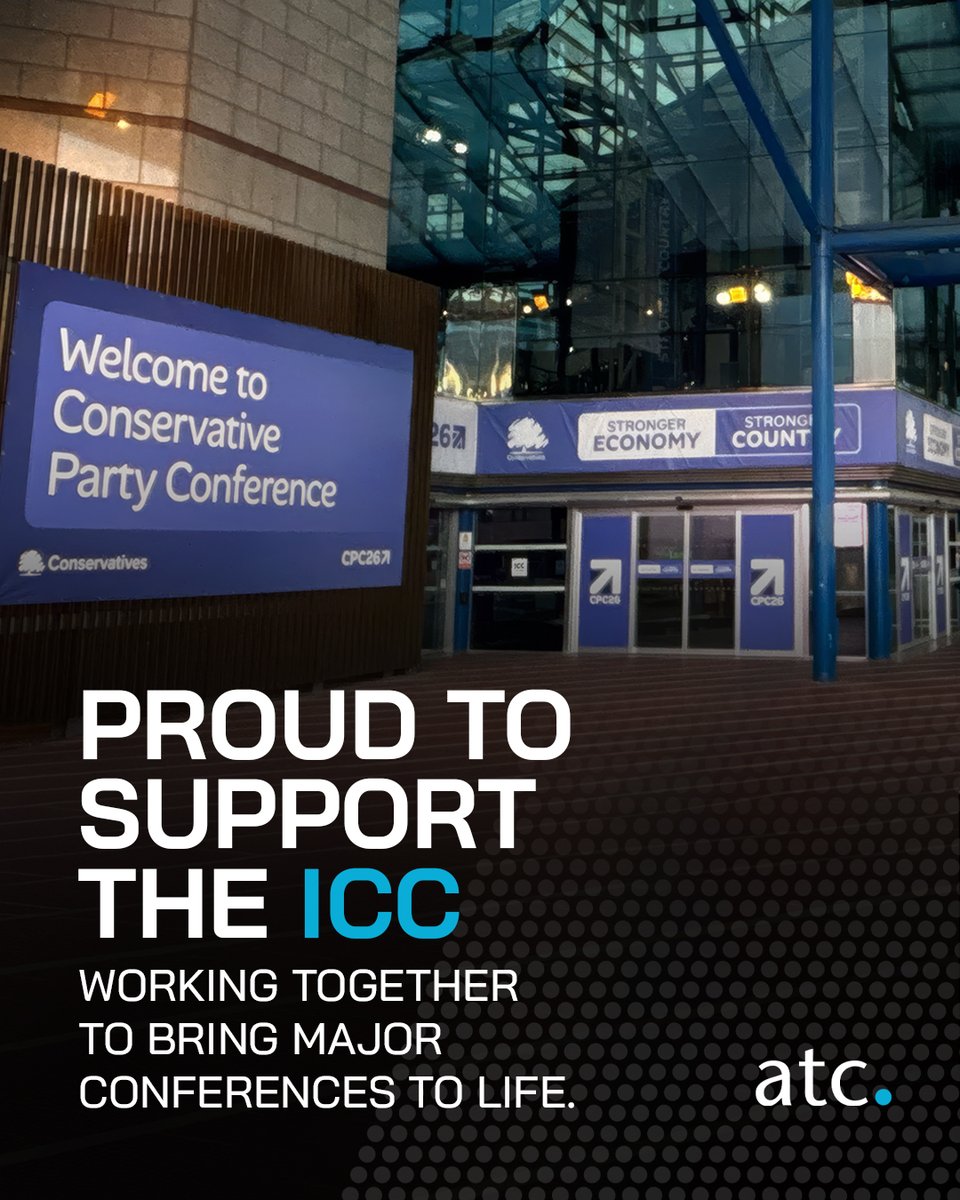 atcommunication's tweet photo. 👏 Another busy conference and a brilliant team effort! 

Earlier this month, we supported our longstanding friends at the ICC Birmingham for the Conservative Party Conference. 

A huge thanks to everyone involved! 

🙌  #EventProduction #EventProfs #ConferenceProduction https://t.co/VESqZebt3q