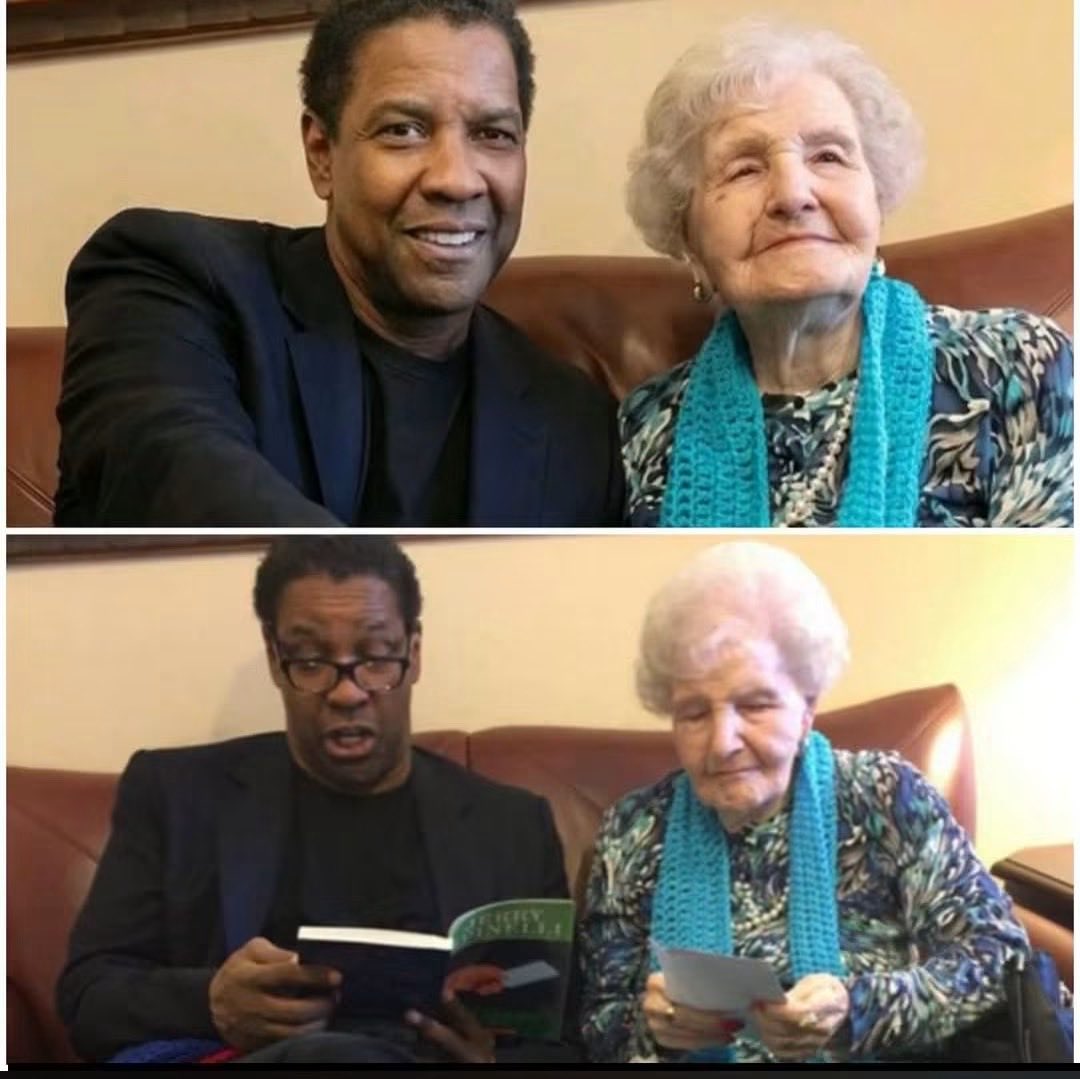 yvan_theriault's tweet photo. Le 8 décembre 2016, Denzel Washington entra dans une maison de retraite en Géorgie. Il s’approcha d’une femme de 99 ans, s’assit à ses côtés et lui déposa un baiser sur la joue.

Plus de cinquante ans s’étaient écoulés depuis leur dernière rencontre.

Cette femme s’appelait Connie Mauro. Lorsque Denzel avait sept ans, elle était bibliothécaire et lui avait remis sa toute première carte de lecteur, celle qui lui permettait d’emprunter des livres.

Tout avait commencé à Mount Vernon, dans l’État de New York, où Denzel avait passé son enfance.

Sa famille habitait juste en face de la bibliothèque municipale. Le petit Denzel s’y rendait souvent, attiré par les livres et les histoires qu’il y découvrait.

Connie avait travaillé près de cinquante ans dans cet établissement. Elle avait rencontré des centaines d’enfants, mais elle n’avait jamais oublié l’un d’entre eux, dont le prénom était si particulier : Denzel Washington.

Elle se souvenait tout particulièrement de ce petit garçon qui venait lui demander des livres et qui, des années plus tard, allait devenir l’un des acteurs les plus célèbres d’Hollywood.

La vie les avait ensuite conduits sur des chemins différents.

Denzel avait poursuivi sa carrière au cinéma et remporté deux Oscars. Connie, quant à elle, avait pris sa retraite et, avec le temps, s’était installée dans une résidence pour personnes âgées dépendantes à Marietta, en Géorgie.

En novembre 2016, elle était sur le point de fêter ses 99 ans.

Le personnel de la résidence savait combien les souvenirs de ce petit garçon rencontré à la bibliothèque lui étaient précieux. Il décida de lui préparer une surprise et entreprit de trouver un moyen de contacter l’acteur.

Une vidéo fut enregistrée, des appels furent passés et des messages furent envoyés.

Finalement, ils réussirent à entrer en contact avec lui.

Denzel ne put pas assister à l’anniversaire de Connie, mais il l’appela au téléphone.

En entendant sa voix, elle se souvint de ce petit garçon qu’elle avait connu des décennies auparavant. Elle lui confia qu’elle l’avait toujours beaucoup aimé et qu’il avait été son petit lecteur préféré.

Washington lui répondit qu’elle l’avait énormément aidé.

Avant de raccrocher, il lui promit de lui rendre visite dès qu’il serait de passage en Géorgie.

Et il tint parole.

En décembre 2016, il se rendit à Atlanta pour faire la promotion de son film Fences. Il profita de ce voyage pour retrouver Connie.

Lorsqu’il entra dans la résidence, il la découvrit assise sur un canapé en cuir marron. Il s’approcha d’elle, lui prit la main et l’embrassa.

Ils discutèrent pendant plus d’une heure et demie, évoquant Mount Vernon et les années passées à la bibliothèque.

Connie avait préparé un cadeau pour lui : une écharpe bleue qu’elle avait tricotée de ses propres mains. C’était l’une des activités auxquelles elle continuait de consacrer son temps. Elle confectionnait des écharpes qu’elle donnait ensuite à des personnes dans le besoin.

Denzel invita également Connie et plusieurs membres de sa famille à assister à une projection de Fences.

La directrice de la résidence, Brooke Munson, raconta par la suite que, durant cette visite, l’acteur avait évoqué combien il était difficile de mesurer l’influence qu’une personne peut avoir sur la vie d’une autre.

Connie avait été l’une de ces personnes pour lui.

Parmi les photographies prises ce jour-là, l’une d’elles revêt une signification toute particulière.

On y voit les deux personnes assises côte à côte, en train de lire un livre.

Plus de cinquante ans après lui avoir remis sa toute première carte de bibliothèque, Connie partageait de nouveau un moment de lecture avec ce petit garçon qui, désormais, avait 61 ans.