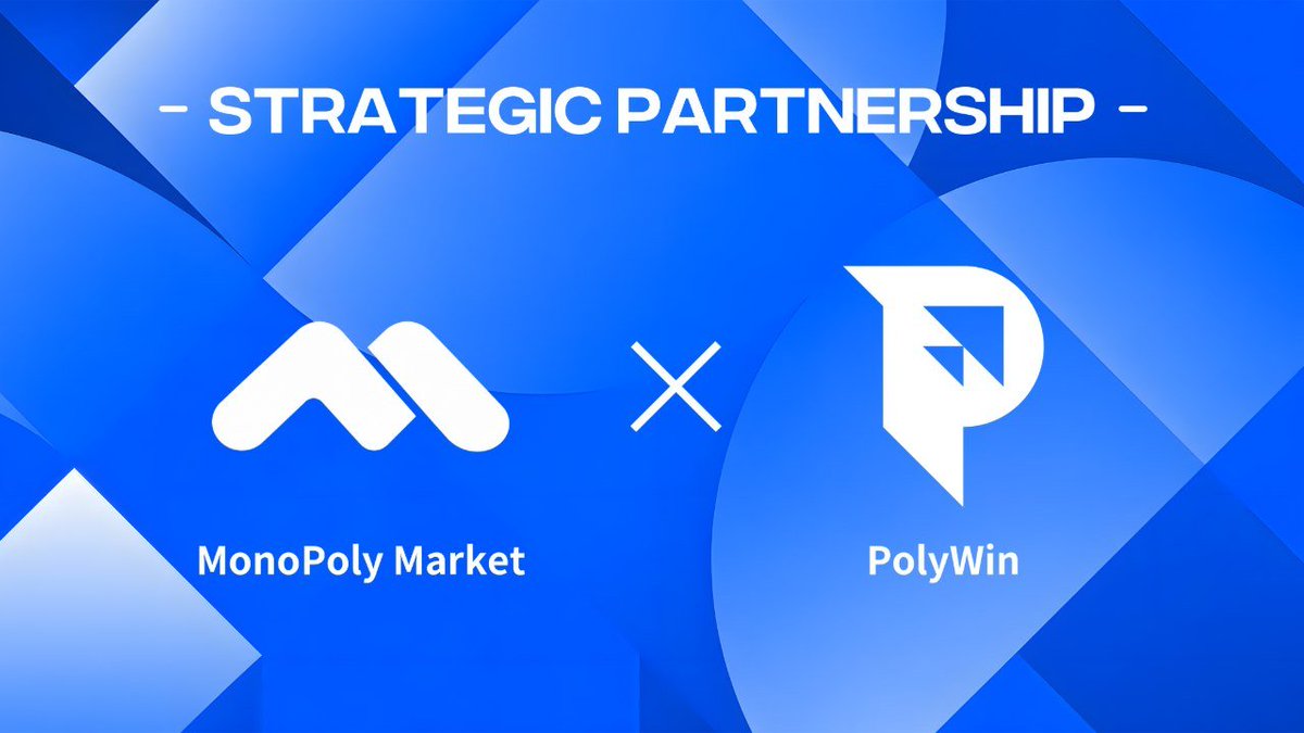 0x_mpmarket's tweet photo. 🤝 We’re excited to welcome @PolyWinme  as @0x_mpmarket’s newest strategic partner!

PolyWin is building open financial infrastructure for prediction markets—bringing crypto assets into prediction, trading, and settlement.

MONOPOLY connects public information about real-world assets (RWA) with verifiable event markets, turning different expectations into questions people can trade on.

Together, we’re exploring new possibilities at the intersection of RWA and prediction markets.

Stay tuned for more! 🚀