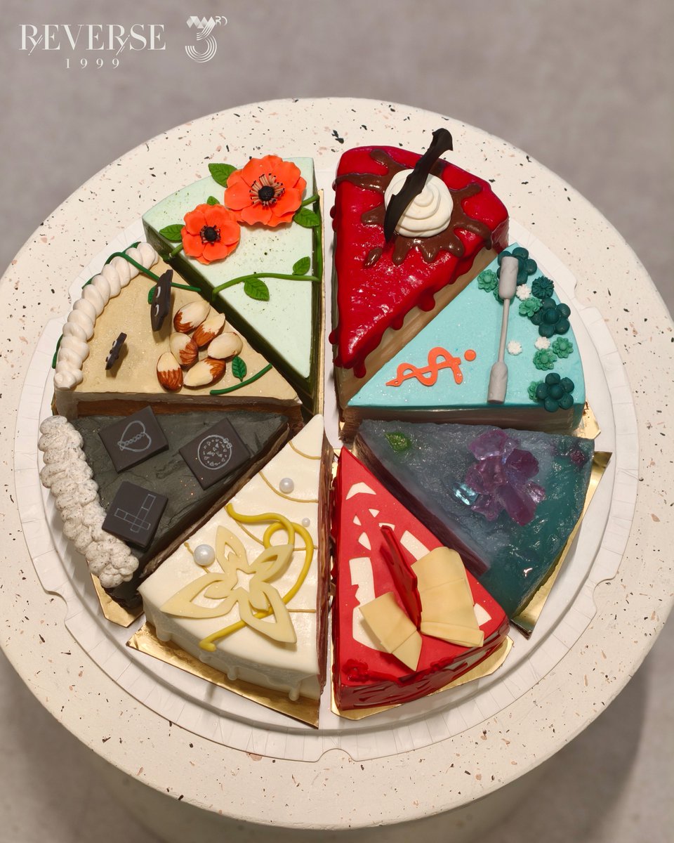 Reverse1999_GL's tweet photo. Sweet Slices of Time | Reverse: 1999 3rd Anniversary Birthday Cake

Three years on, and a wealth of memories to hold dear.
How fortunate we've been to share these years.
May sweeter surprises yet appear.

With gratitude to @yuraxmae for the beautiful anniversary cake design.

#Reverse1999 #Reverse1999Anniversary