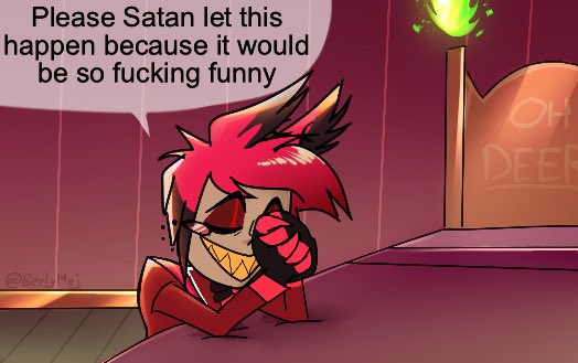 BerlyMej's tweet photo. Alastor hoping for more chaos in the next season. (And most likely more Vox misery 👀)

#HazbinHotel #HazbinHotelAlastor #Alastor https://t.co/NTiBx8Gox3
