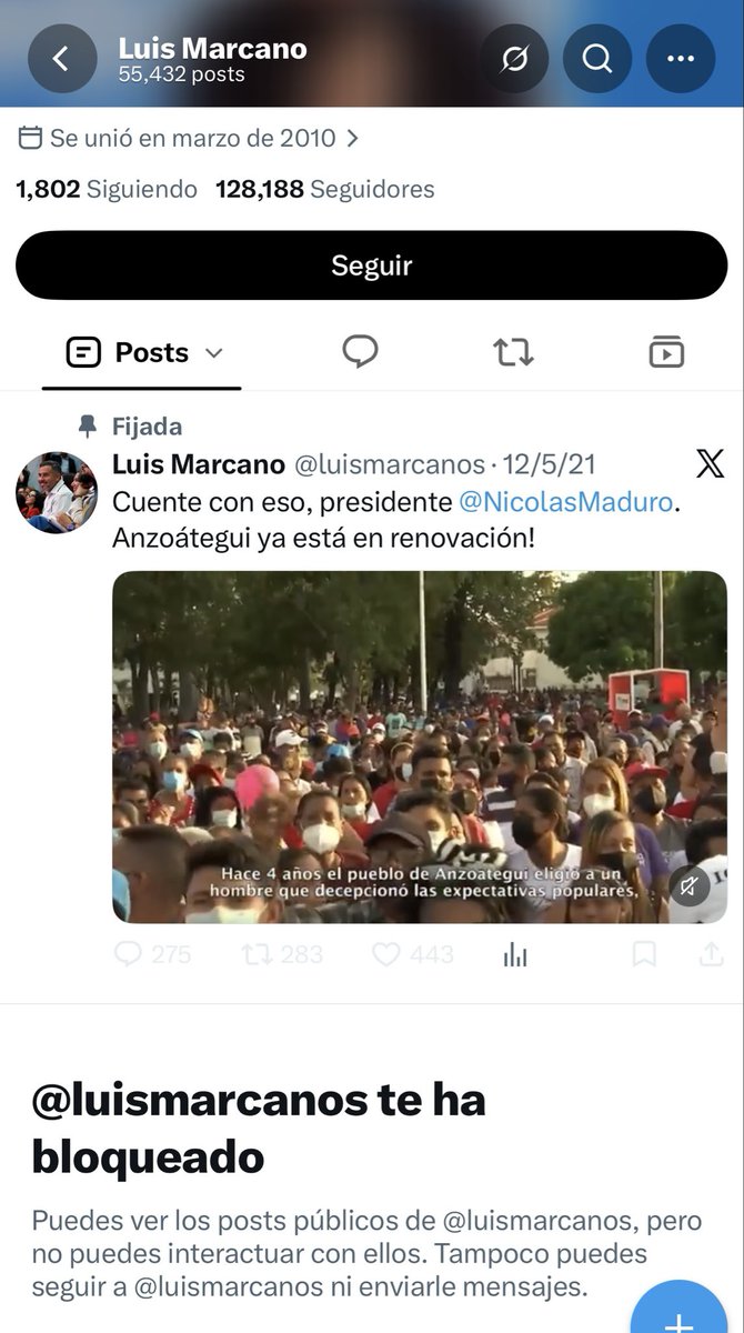 TheEjecutor87's tweet photo. El preguntó por fotos aérea a de la marcha opositora actualizada, le pregunté que si tenía una foto actualizada de Nicolás y Cilia también actualizada y se molestó, le pregunté por la troncal 9 y se molestó, le pregunté por agua y luz en Barcelona y miren bloqueo 😂😂😂 https://t.co/qsLMnhWWrM