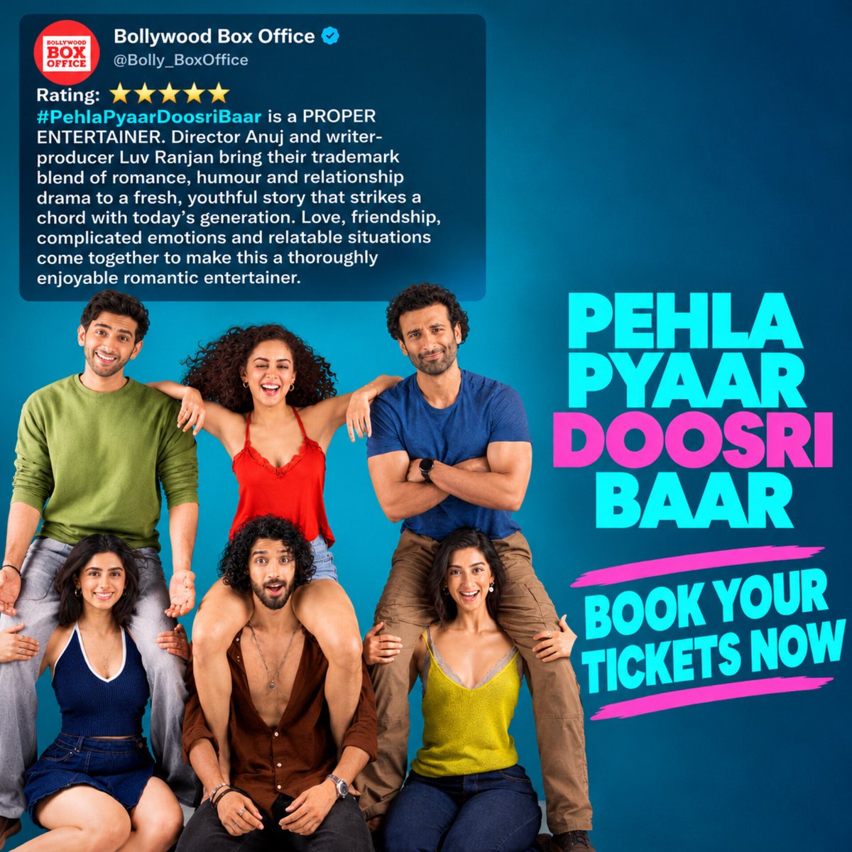 MBFWorld's tweet photo. Kuch toh jaadu hai pehle pyaar mein 🤩
#PehlaPyaarDoosriBaar In Cinemas Now.
Book your tickets

#SparshWalia #AlishaChopra #KunalVaid

 #AnujSaini @jehan_handa #LuvRanjan 
 @LuvFilmsLLP @TSeries @PenMovies https://t.co/h0jy81lXGy