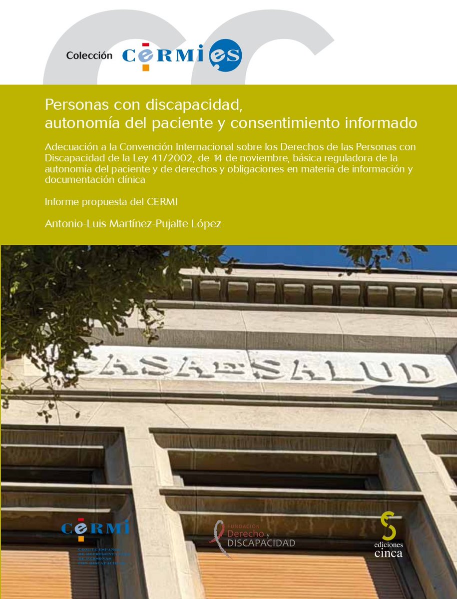 Cermi_Estatal's tweet photo. 📚¡NUEVA PUBLICACIÓN!📚

Personas con discapacidad, autonomía del paciente y consentimiento informado

https://t.co/Z4Wwxmeodd https://t.co/aUYSLbTeJU