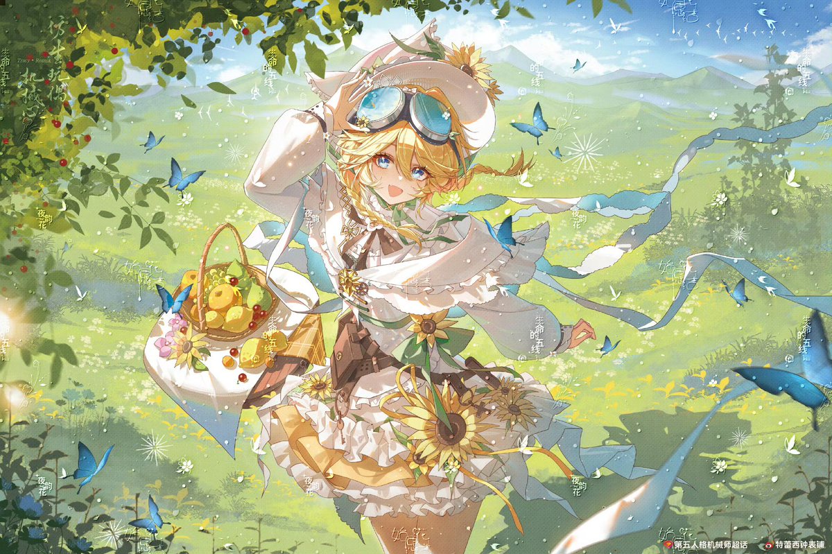 AllforTracy0913's tweet photo. 【霜降の祝いイラスト】
【𝑻𝒓𝒂𝒄𝒚 𝑹𝒆𝒛𝒏𝒊𝒌・ヒマワリ】
空の優しい青をその目に収め、心地よい風がそっと吹き抜ける。
少女の耳元では、風に揺れるヒマワリがさらさらと音を立て、
その笑顔はまるで太陽のように輝いている。

#IdentityV
#第五人格
#机械师 
#tracyreznik 
#機械技師 https://t.co/FWZYPNEdu1