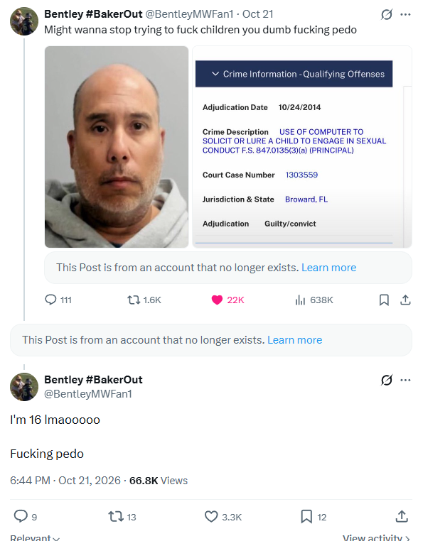 BentleyMWFan1's tweet photo. THE PEDO DELETED HIS ACCOUNT 
BANGGGGGGGG
GOOD SHIT CFB COMMUNITY https://t.co/UizX6j3xJY