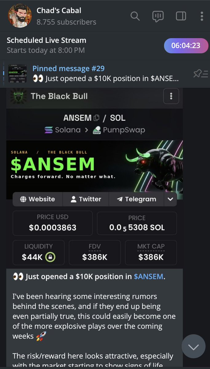 chadscabal's tweet photo. I gave you $ANSEM at $386K, it went to $450M 

I gave you $SI at $43K, it went to $68M

I gave you $CATE at $320K, it went to $126M 

I gave you $KIMCHI at $58K, it went to $45M 

still not following me? 

your going to stay broke! 🫵 https://t.co/Sfnz3f1hmg