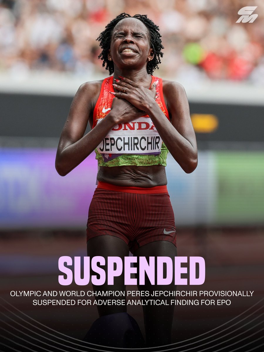 CitiusMag's tweet photo. The Athletics Integrity Unit has provisionally suspended reigning world marathon champion 🇰🇪 Peres Jepchirchir after an out-of-competition sample collected in Kenya returned an adverse analytical finding for EPO. The sample was taken before her Sydney Marathon win.

One of the most decorated marathoners of this generation:

• Olympic champion, Tokyo 2021 🥇 
• Reigning world champion, Tokyo 2025 🥇 
• Four-time World Marathon Major winner: New York (2021), Boston (2022), London (2024), Sydney (2026) 🏆 🏆 🏆 🏆 
• Her 2:16:16 to win the 2024 London Marathon was the women's-only world record at the time
• She owns a personal best of 2:14:43 from Valencia 2025

She can request analysis of the B sample, and the case proceeds to a charge or is closed depending on what follows.