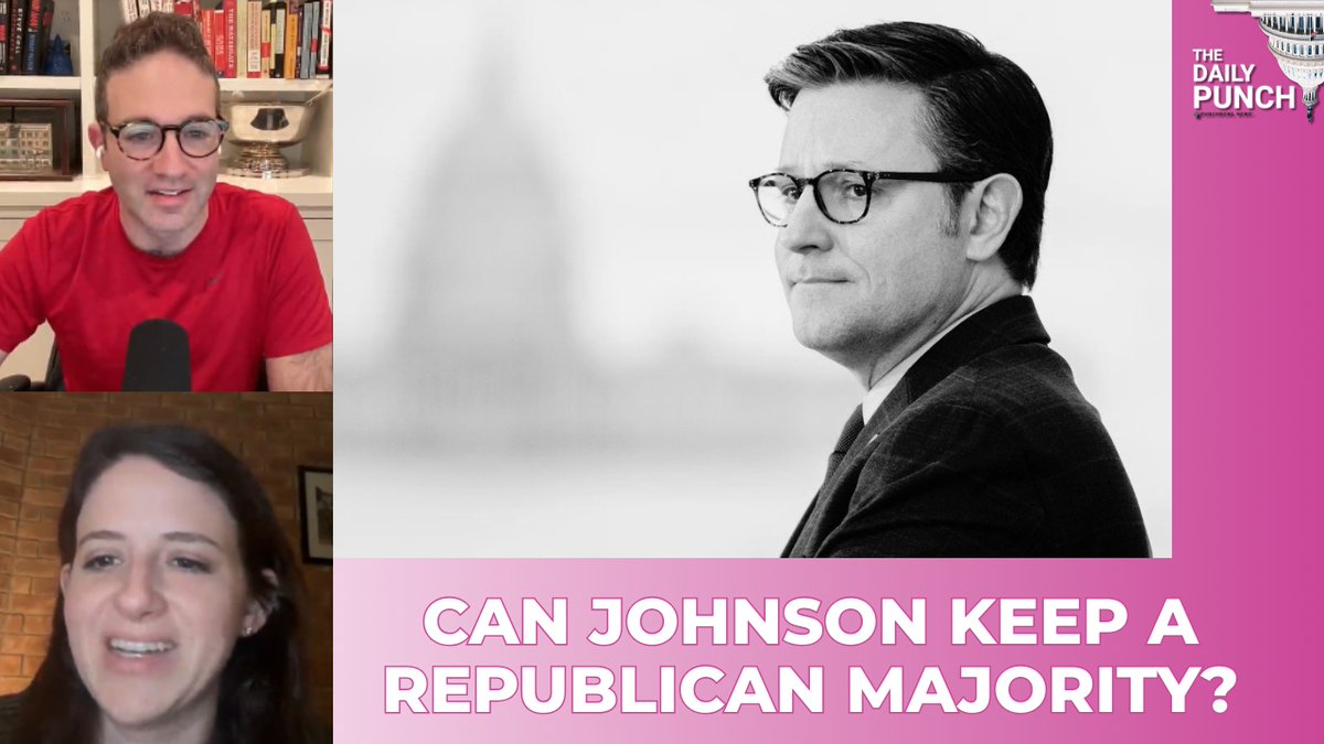 PunchbowlNews's tweet photo. CHECK OUT THE DAILY PUNCH 📺

@JakeSherman and @allymutnick recap Jake’s conversation with Speaker Mike Johnson, whether House GOP can beat Florida Dem. Jared Moskowitz and Arizona Republicans are keeping their distance from Trump as Election Day draws closer.

https://t.co/qPfeZgJ5BR