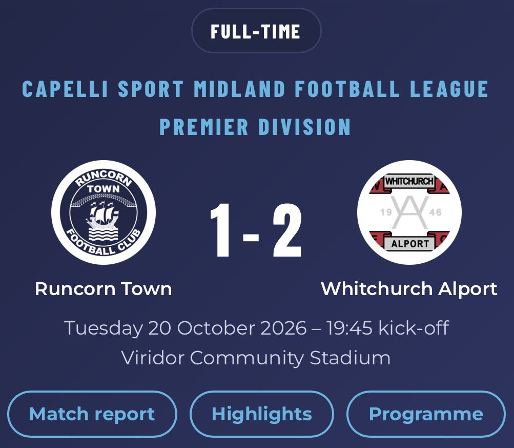 RuncornTown's tweet photo. Highlights and interviews from Tuesday’s game against Whitchurch Alport are available in the Match Centre via the link below.

Matchday footage and interviews are brought to you courtesy of our Video Partner, Specsavers Runcorn. 🤝

https://t.co/XOQBaLFHAN https://t.co/U3WQ7Q5AAx