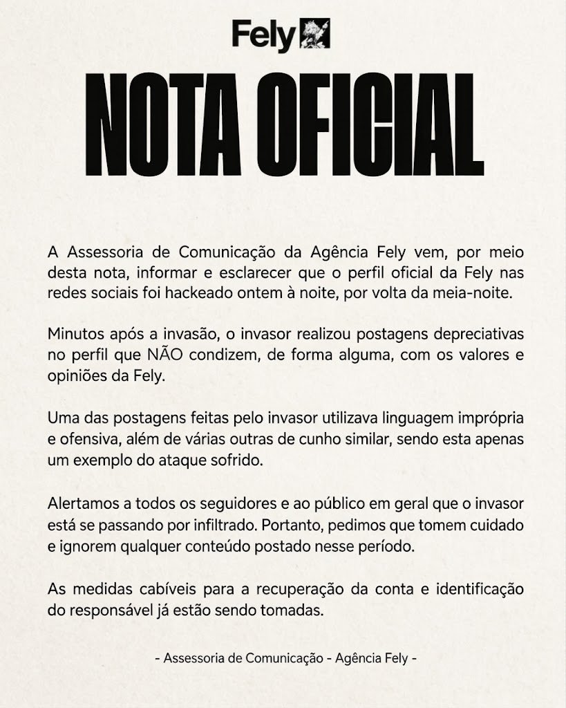 Felymissionaria's tweet photo. 🚨 Pronunciamento oficial ⚠️

-Assessoria de comunicação | Fely https://t.co/ges3q85udy
