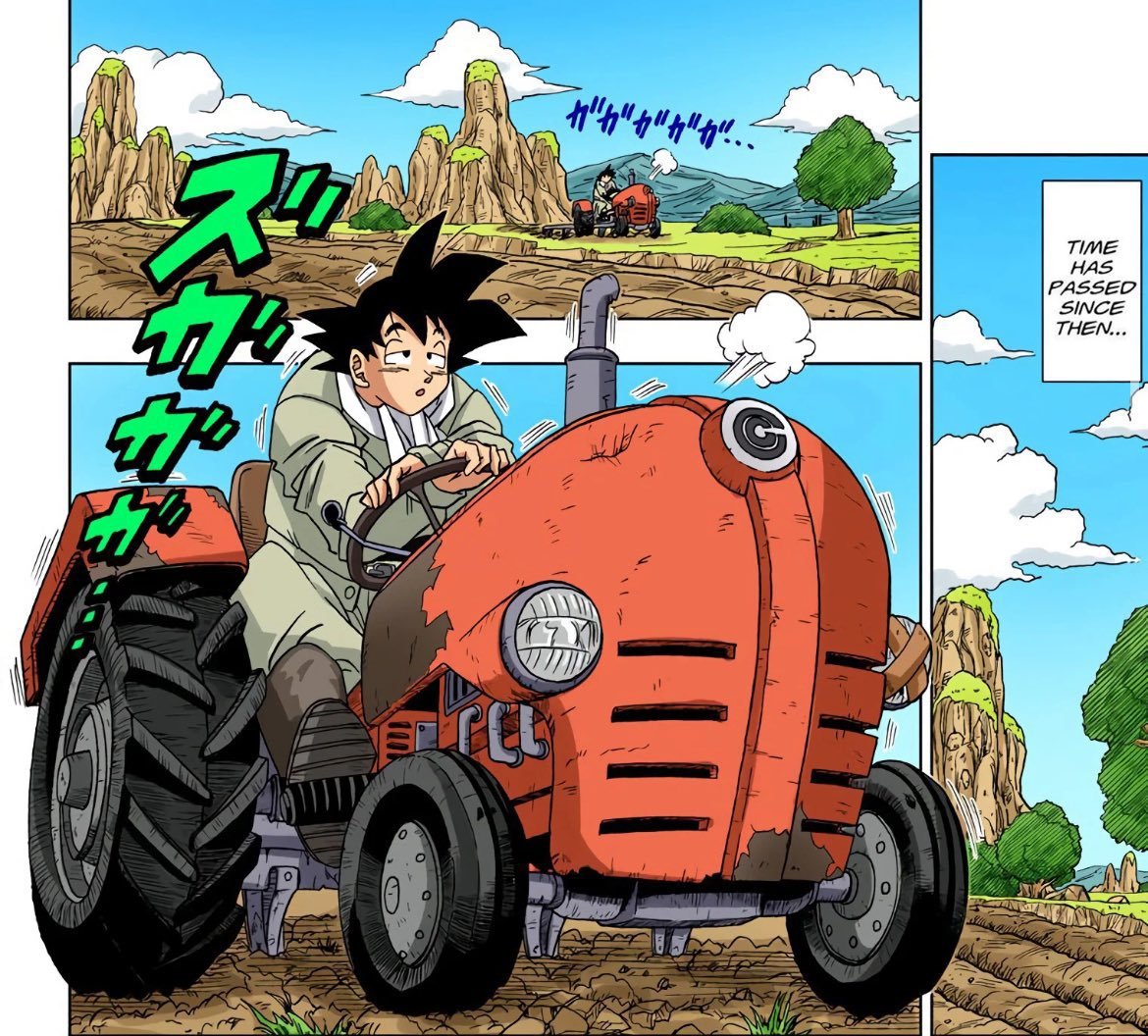 Acceletor4882's tweet photo. Goku is Canonically a farmer https://t.co/XCYU05UUsc