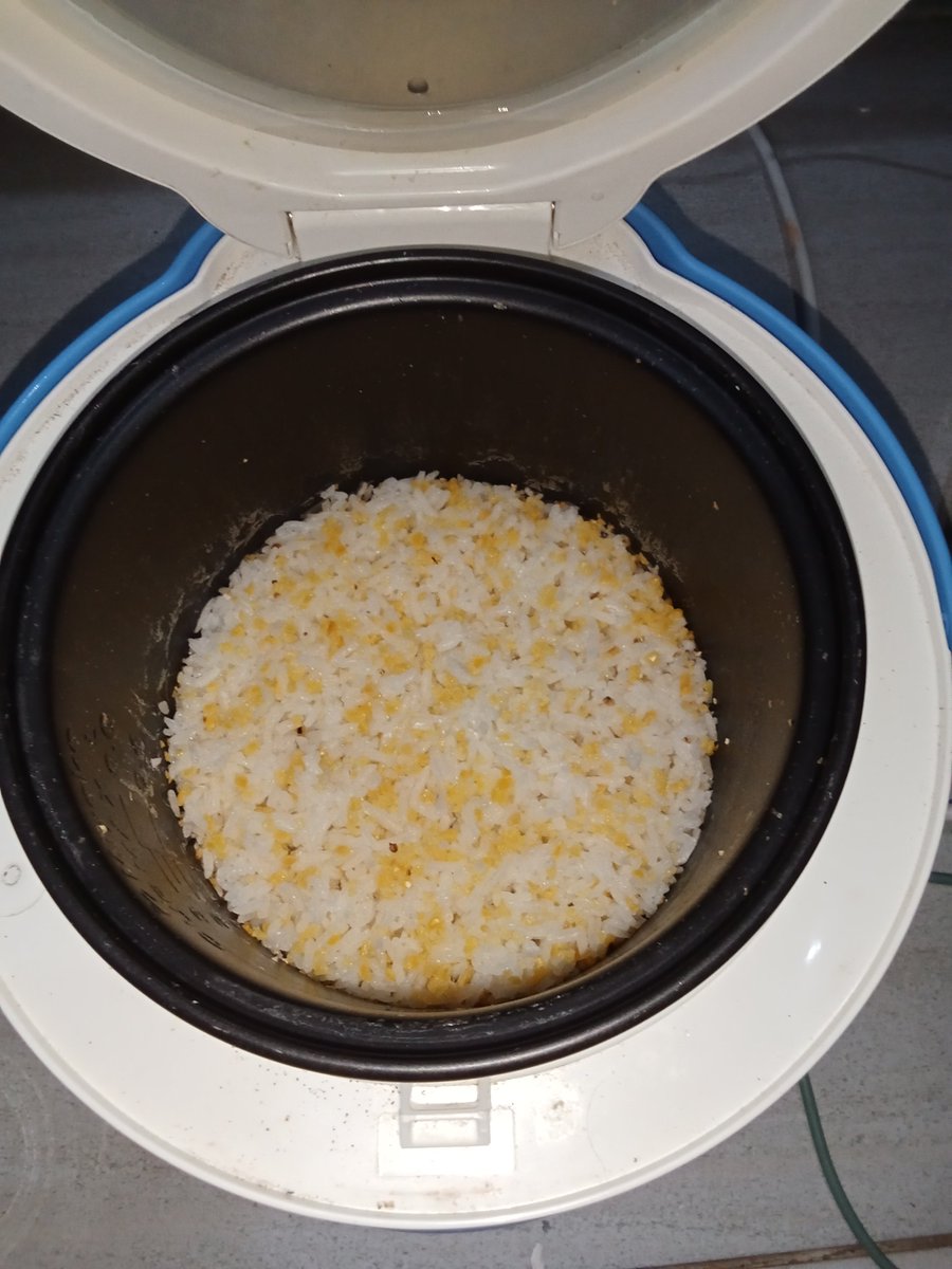 moonite__'s tweet photo. Yakk. Jadi akhirnya aku masak.
Tentu saja menggunakan miyako biru itu.
- Nasi jagung
- Sambel tongkol 
- add on telor rebus bumbu rendang (instan)

Jangan tanya rasanya soalnya udah abis semua sekali makan 😌. https://t.co/sz5pTv2uR3
