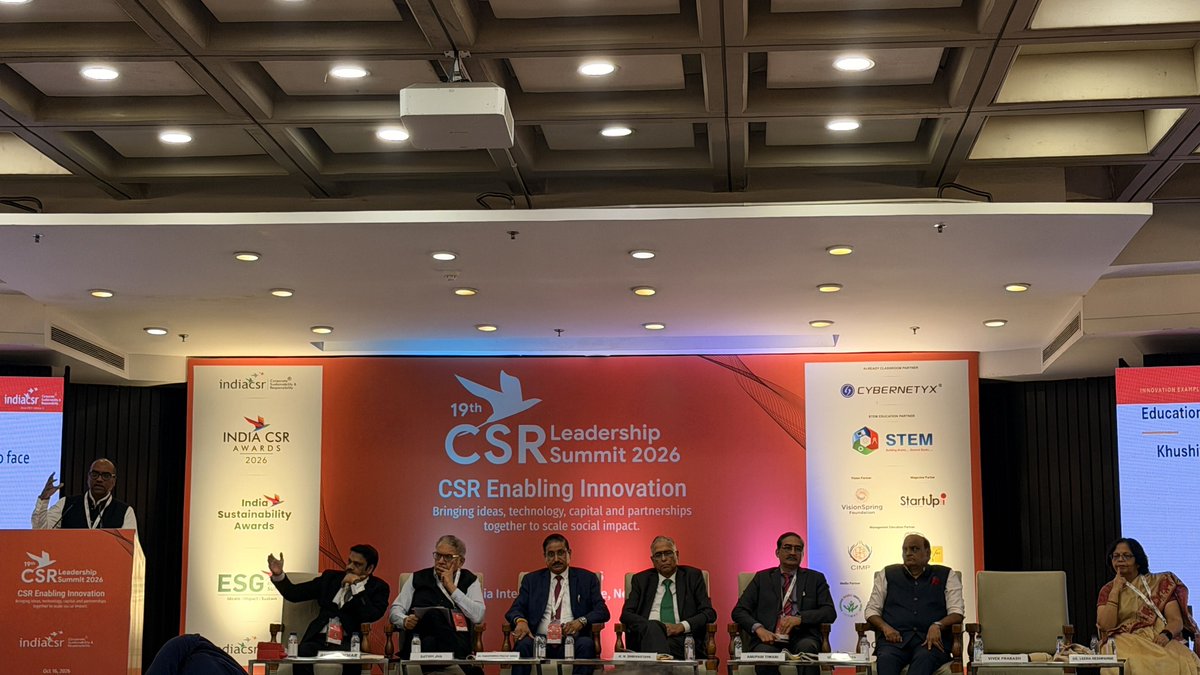 thinkerbelllabs's tweet photo. We were at the India CSR Leadership Summit 2026! Big things can happen when the right technology and capital come together. Swipe to see some moments from the day, including our fantastic meeting with @THE_RanjitBajaj, Director of @minervapunjabfc
#TechForGood #SocialInnovation https://t.co/4pLHbZNeJw